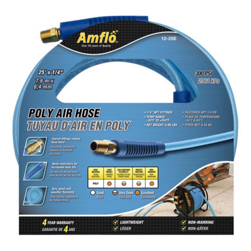 Amfo 25 ft. L Polyurethane Air Hose 300 psi Blue