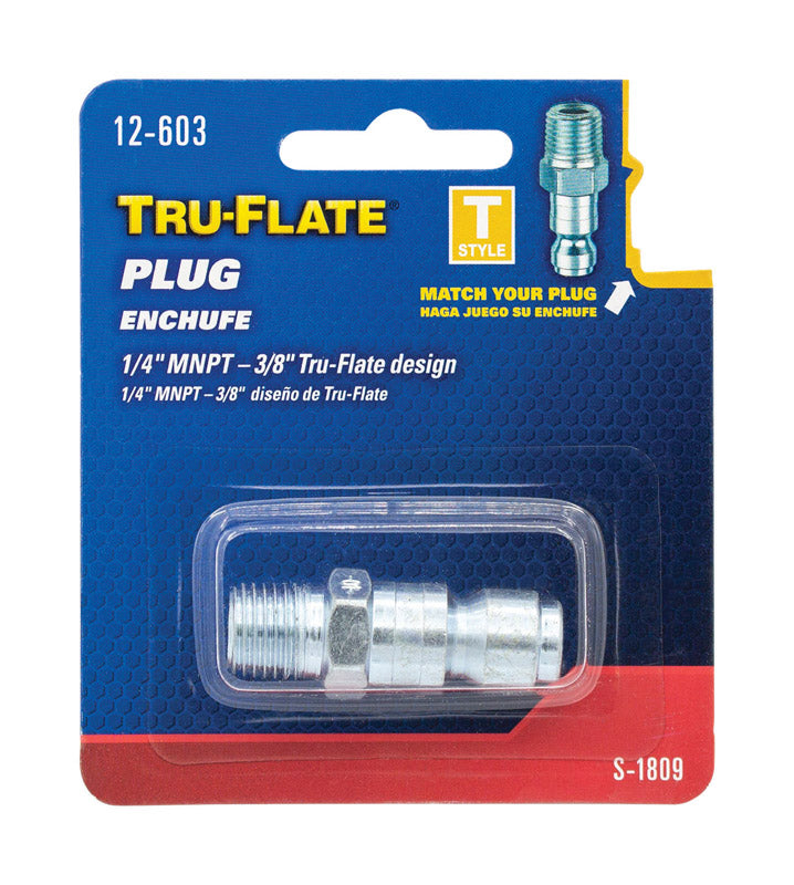 Tru-Flate Steel Air Plug 1/4 in. Male 1 pc