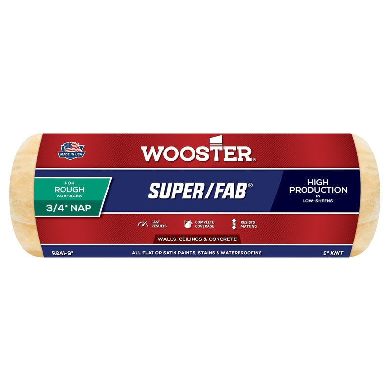 Wooster Super/Fab Knit 9 in. W X 3/4 in. Regular Paint Roller Cover 1 pk