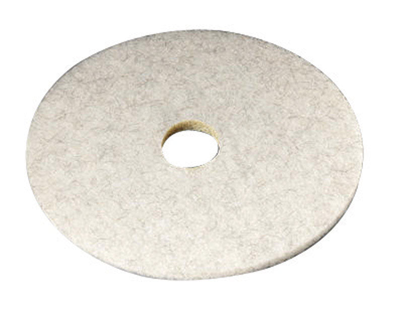 3M Natural Blend 19 in. D Non-Woven Natural/Polyester Fiber Floor Polishing Pad White