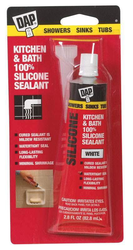 DAP White Silicone Kitchen and Bath Sealant 2.8 oz