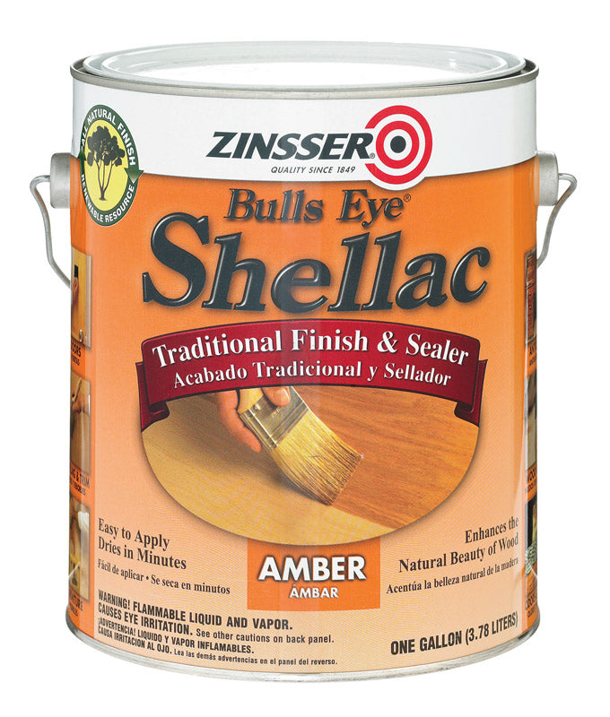 Zinsser Bulls Eye Gloss Amber Water-Based Shellac Finish and Sealer 1 gal