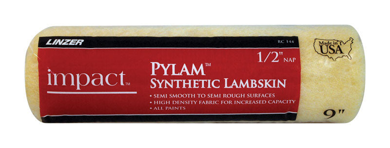 Linzer Impact Pylam Synthetic Lambskin 9 in. W X 1/2 in. Regular Paint Roller Cover 1 pk
