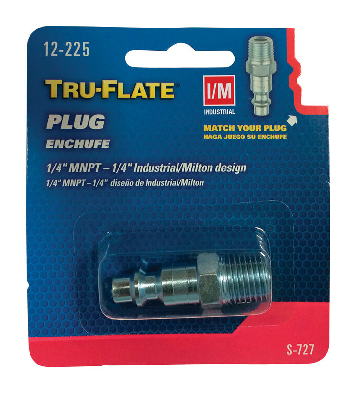 Tru-Flate Steel Air Plug 1/4 in. Male 1 pc