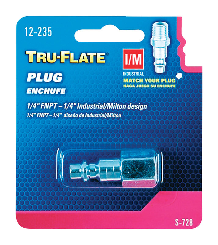 Tru-Flate Steel Air Plug 1/4 in. Female 1 pc