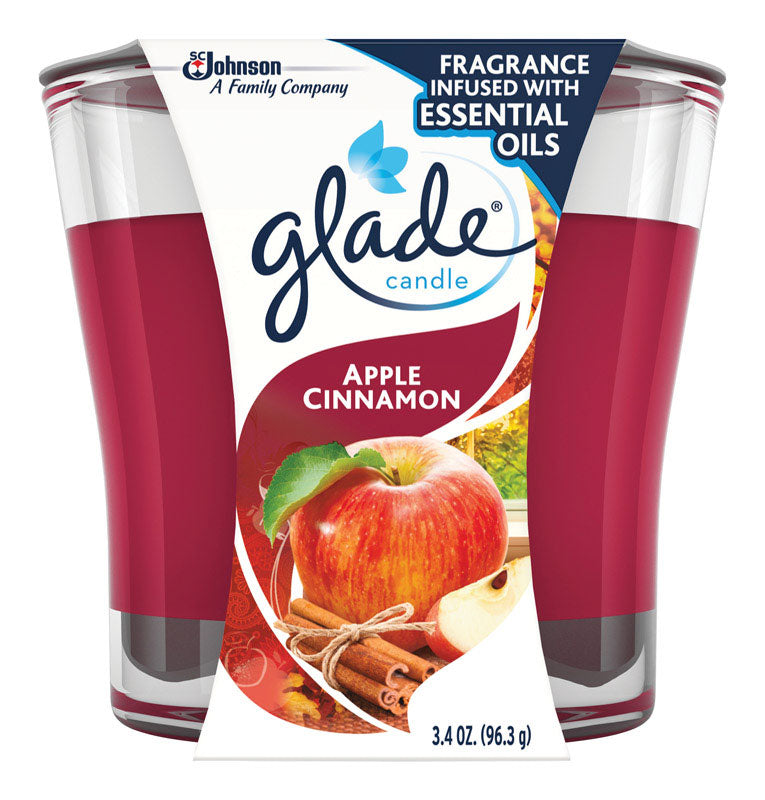 Glade Red Apple Cinnamon Scent Jar Air Freshener Candle 3.4 oz
