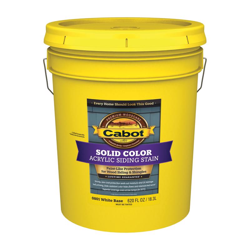 Cabot Solid Color Acrylic Siding Solid Tintable White Base Acrylic Siding Stain 5 gal