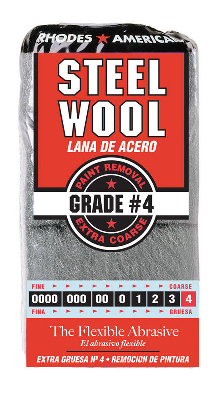 Rhodes American 4 Grade Extra Coarse Steel Wool Pad 12 pk