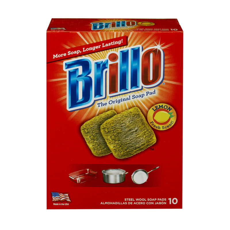 Brillo Heavy Duty Steel Wool Pads For Multi-Purpose 10 pk
