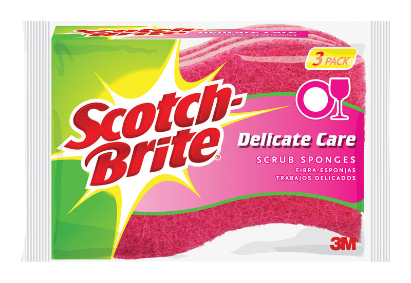 Scotch-Brite Delicate, Light Duty Sponge For Multi-Purpose 4.4 in. L 3 pk