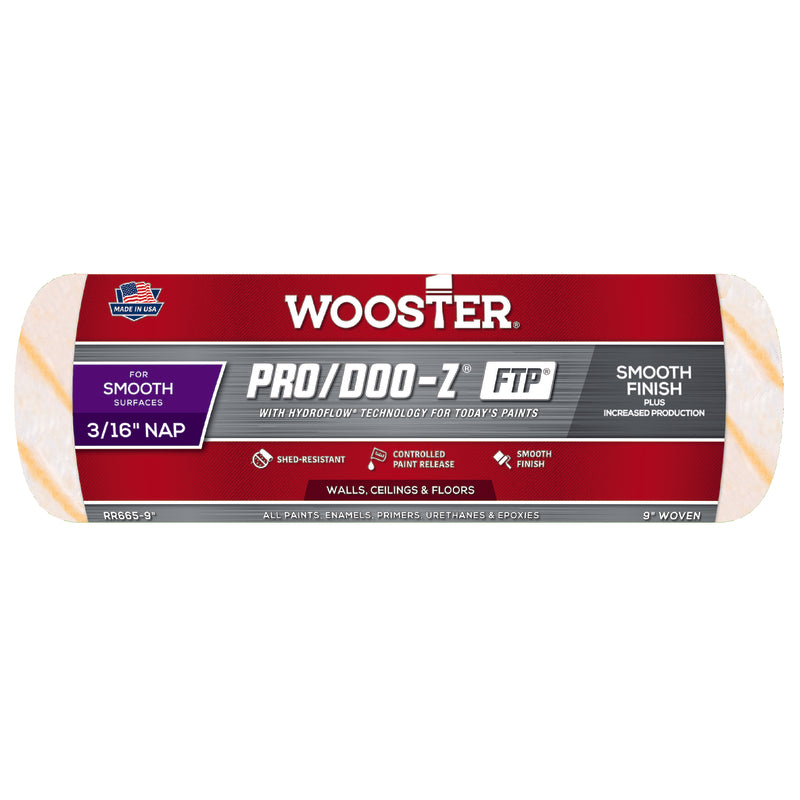Wooster Pro/Doo-Z FTP Synthetic Blend 9 in. W X 3/16 in. Paint Roller Cover 1 pk