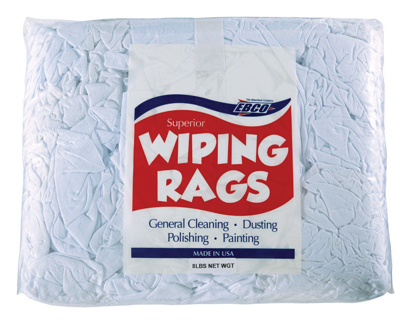 EBCO Cotton Wiping Rags 18 in. W X 18 in. L 8 lb