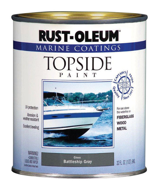 Rust-Oleum Marine Coatings Outdoor Gloss Battleship Gray Marine Topside Paint 1 qt