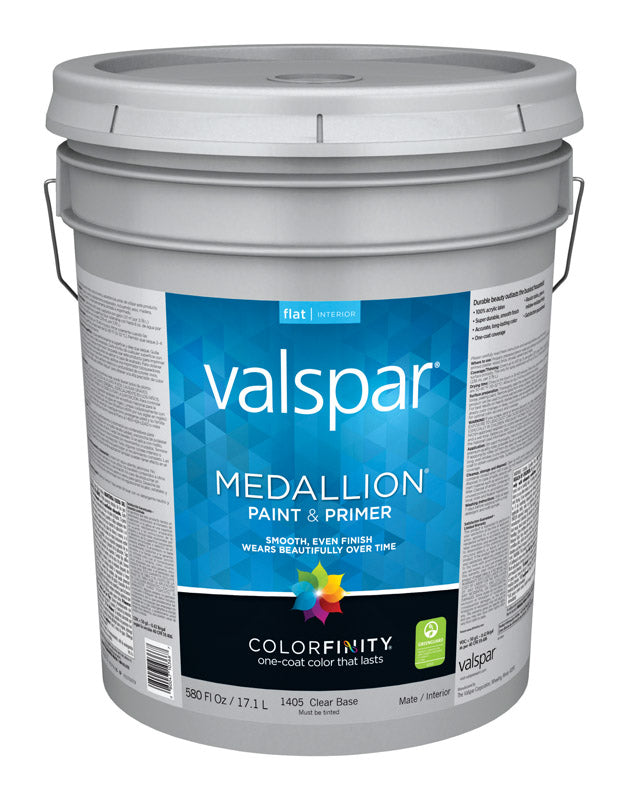 Valspar Medallion Flat Tintable Clear Base Paint Interior 5 gal