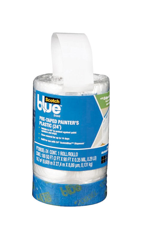 ScotchBlue 30 ft. W X 24 in. L X 0.35 mil Pre-Taped Painter's Plastic 1 pk