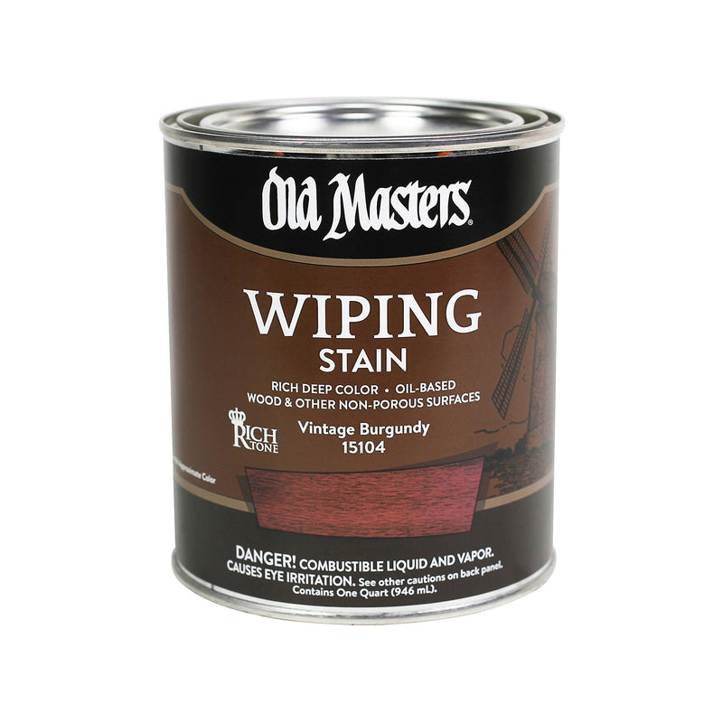 Old Masters Semi-Transparent Vintage Burgundy Oil-Based Wiping Stain 1 qt