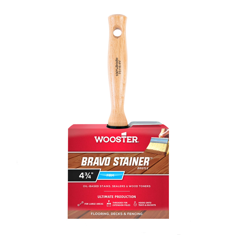 Wooster Bravo Stainer 4-3/4 in. Flat Stain Brush