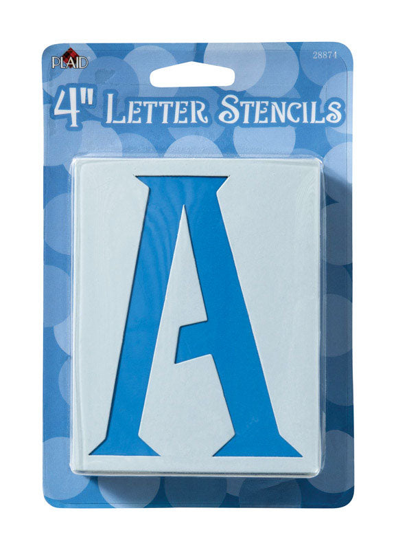 Plaid 4 in. Card Stock Letters Stencil 48 pk