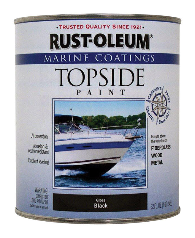 Rust-Oleum Marine Coatings Outdoor Black Marine Topside Paint 1 qt