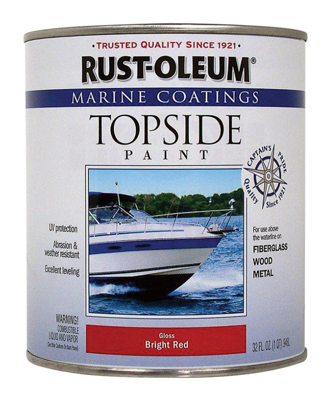 Rust-Oleum Marine Coatings Outdoor Gloss Bright Red Marine Topside Paint 1 qt