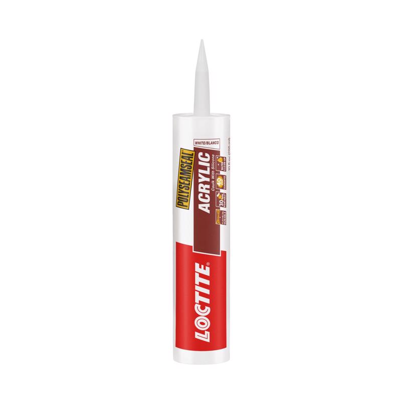 Loctite Polyseamseal White Acrylic/Silicone Multipurpose Caulk Sealant 10 oz