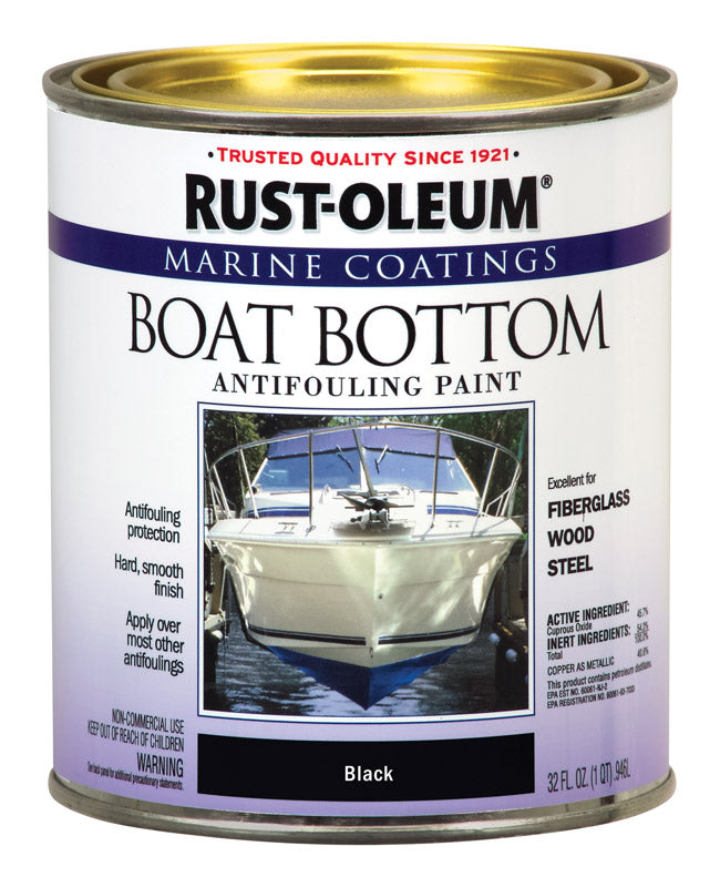 Rust-Oleum Marine Coatings Outdoor Flat Black Epoxy Antifouling Paint 1 qt