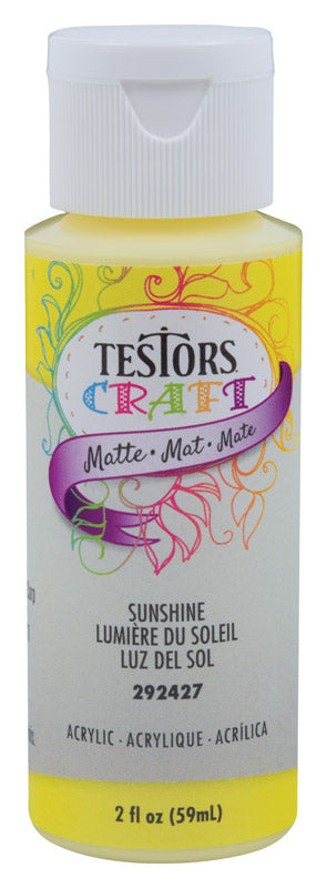 Rust-Oleum Testors Craft Matte Sunshine Yellow Water-Based Paint Interior 2 oz