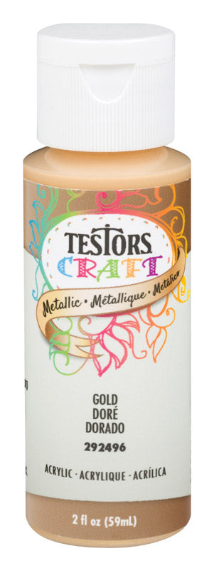 Rust-Oleum Testors Craft Metallic Gold Water-Based Paint Interior 2 oz