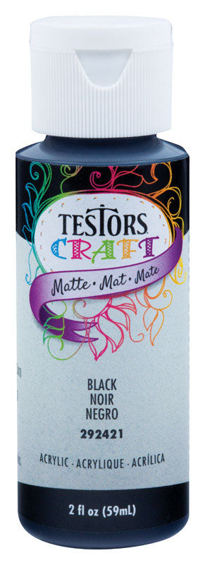 Rust-Oleum Testors Craft Matte Black Water-Based Paint Interior 2 oz