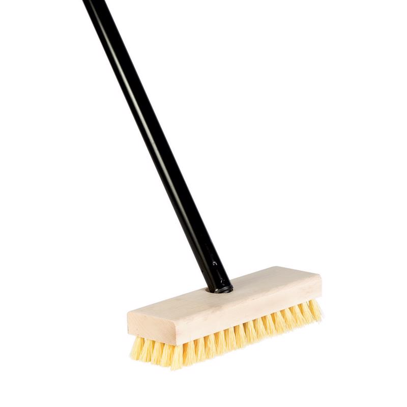 DQB 7-3/4 in. W 48 in. Wood Handle Scrub Brush