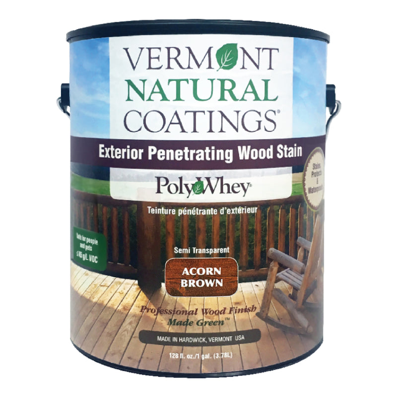 Vermont Natural Coatings PolyWhey Semi-Transparent Matte Acorn Brown Water-Based Penetrating Waterbo