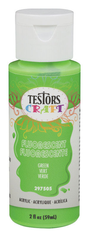 Rust-Oleum Testors Craft Fluorescent Green Water-Based Paint Interior 2 oz