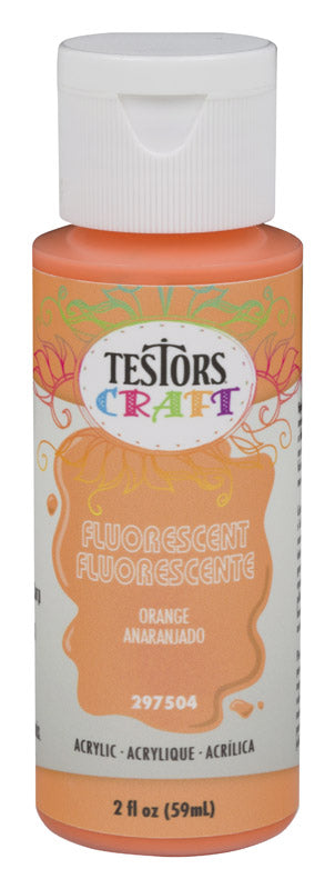 Rust-Oleum Testors Craft Fluorescent Orange Water-Based Paint Interior 2 oz