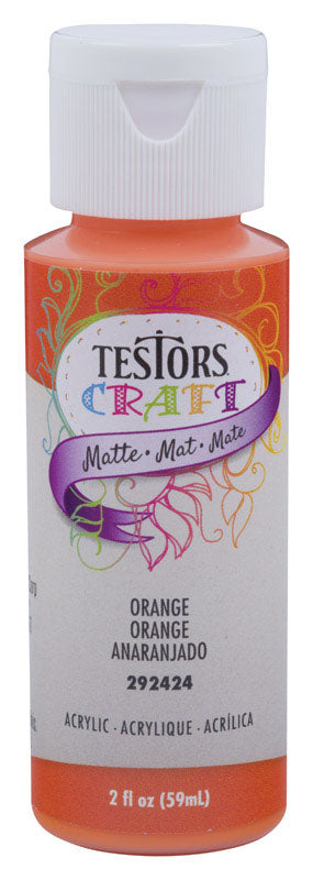 Testors Matte Orange Water-Based Craft Paint Interior 2 oz