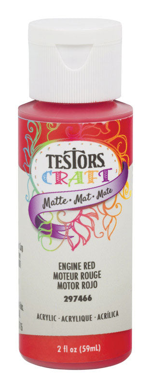 Testors Matte Engine Red Water-Based Craft Paint Interior 2 oz