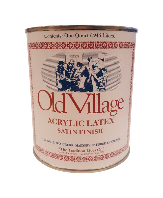 Old Village Satin Black Water-Based Paint Exterior and Interior 1 qt