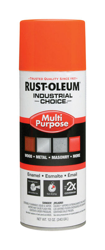 Rust-Oleum Industrial Choice OSHA Safety Orange Multi-Purpose Enamel Spray 12 oz
