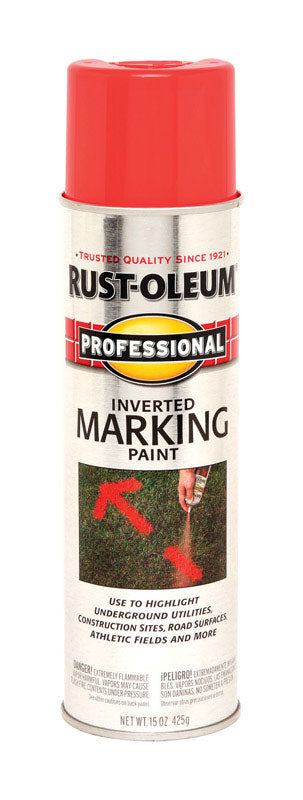 Rust-Oleum Professional Fluorescent Red-Orange Inverted Marking Paint 15 oz