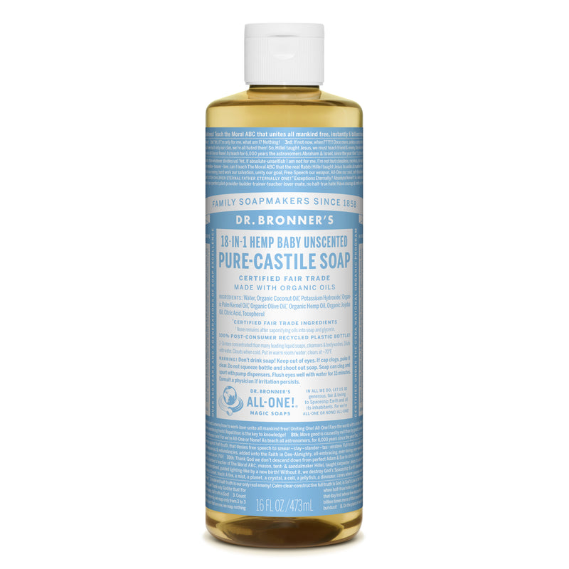 Dr. Bronner's 18-in-1 Baby Organic No Scent Pure-Castile Liquid Soap 16 oz 1 pk
