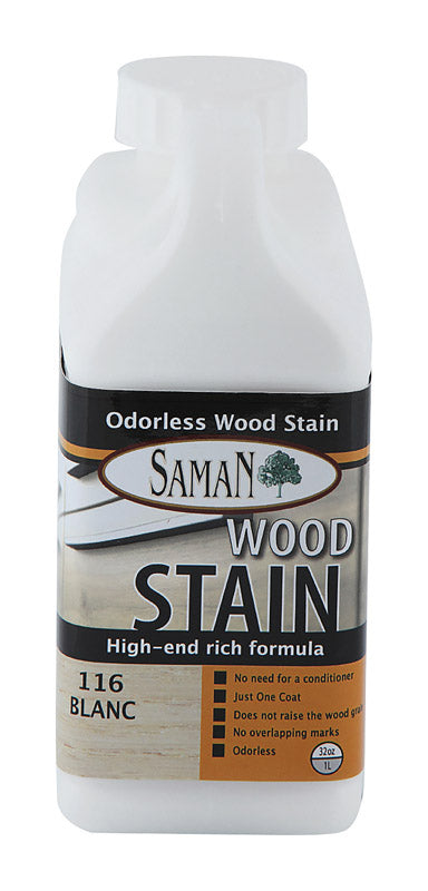 Saman Semi-Transparent Whitewash Water-Based Wood Stain 32 oz