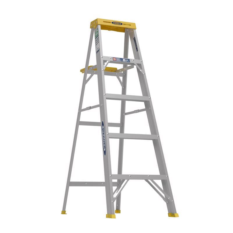 Werner 5 ft. H Aluminum Step Ladder Type II 225 lb. capacity