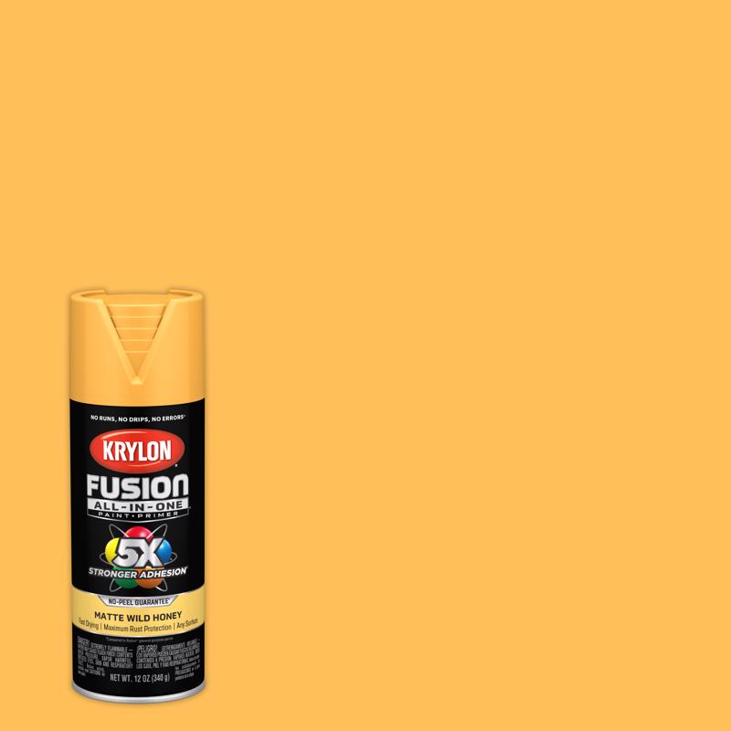 Krylon Fusion All-In-One Matte Wild Honey Paint+Primer Spray Paint 12 oz