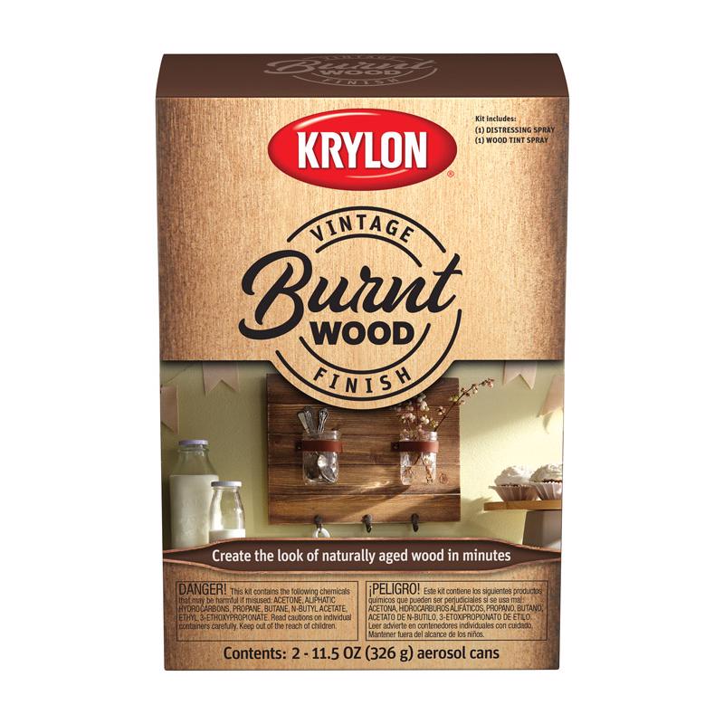 Krylon Vintage Finish Burnt Wood Paint Kit 11.5 oz