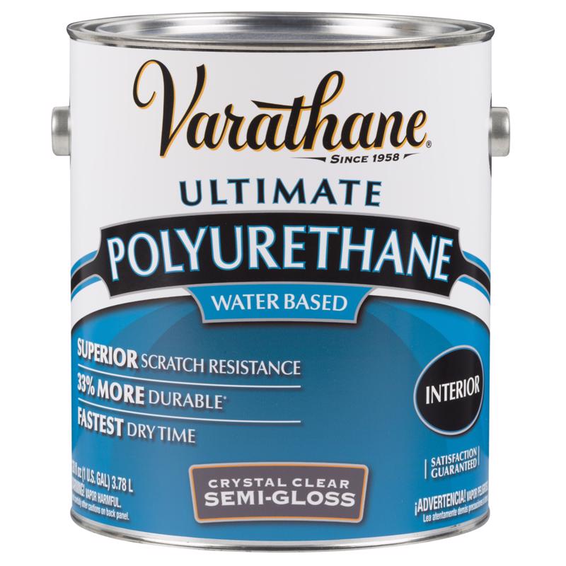 Varathane Ultimate Semi-Gloss Crystal Clear Water-Based Polyurethane 1 gal