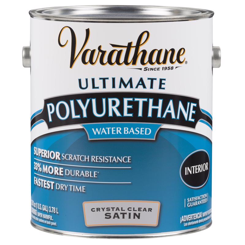 Varathane Ultimate Satin Crystal Clear Water-Based Polyurethane 1 gal