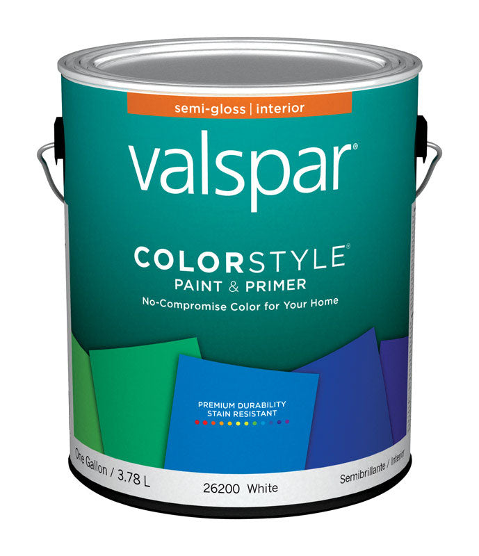 Valspar Color Style Semi-Gloss White White Base Paint and Primer Interior 1 gal
