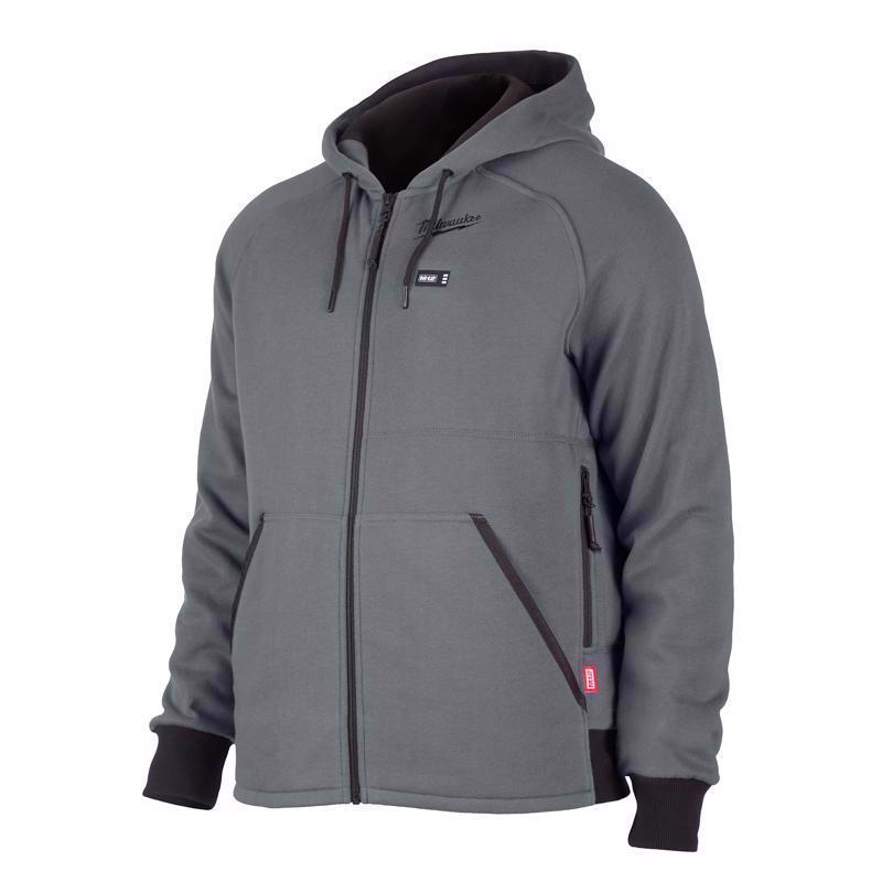 Milwaukee M12 S Long Sleeve Men's Full-Zip Heated Hoodie Kit Gray