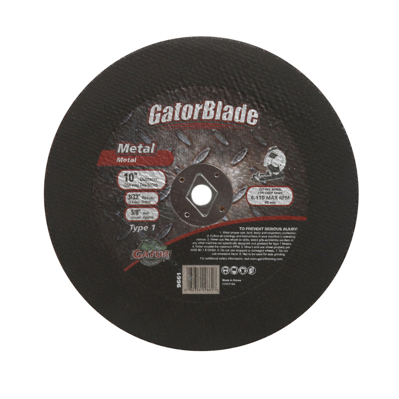 Gator 10 in. D X 5/8 in. Metal Cut-Off Blade 1 pc
