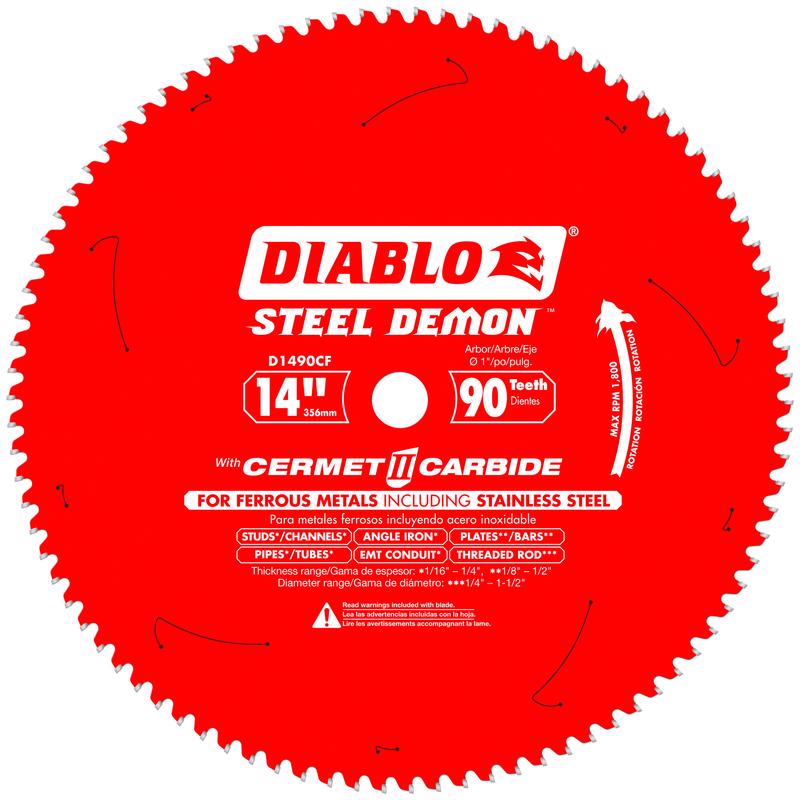 Diablo Steel Demon 14 in. D X 1 in. Cermet Cermet Metal Saw Blade 90 teeth 1 pk