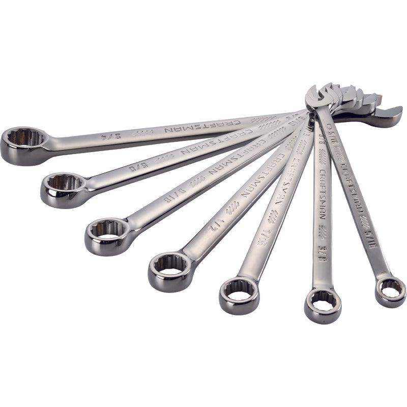 Craftsman SAE Long Panel Combination Wrench Set 7 pc